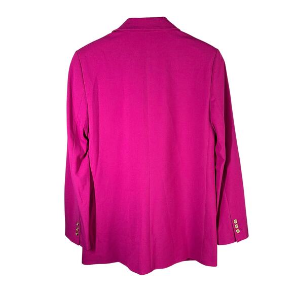 MICHAEL Michael Kors Solid Two Button Blazer Jacket Size 6 Deep Fuchsia - Picture 2 of 12